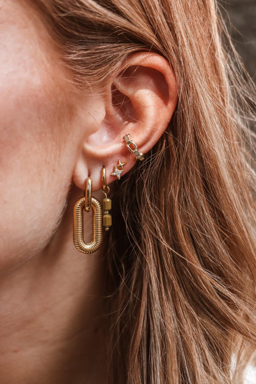 Oorbellen - oval stripe (paar)