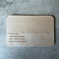 Houten broodplank met spreuk