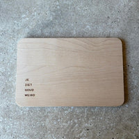 Houten broodplank met spreuk