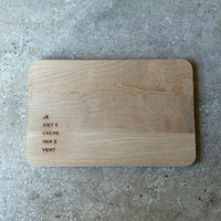 Houten broodplank met spreuk