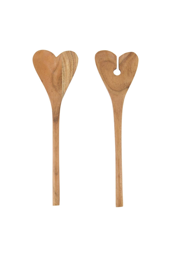 Houten sla couverts hartvorm