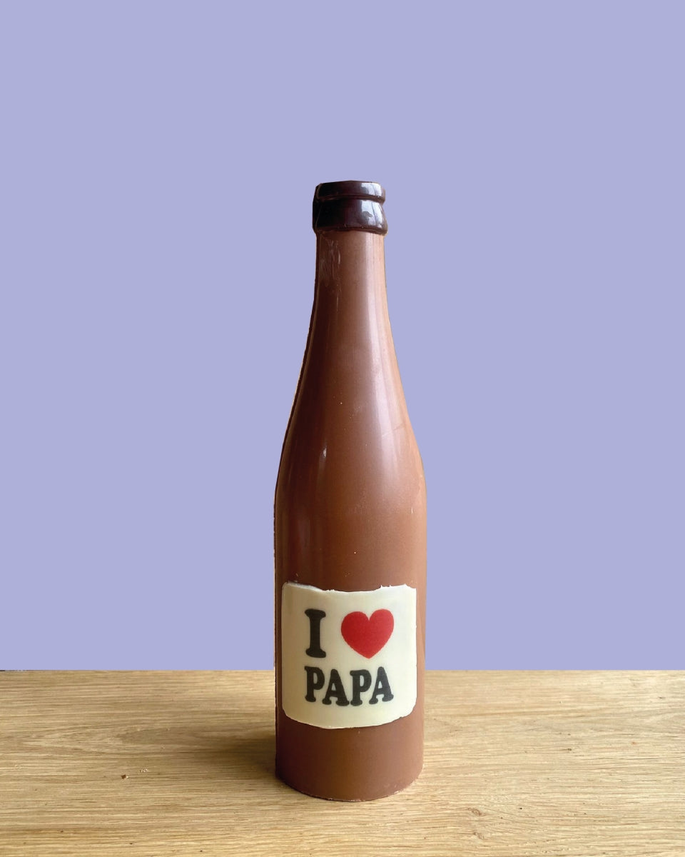 Bierflesje uit chocolade 'I love papa'