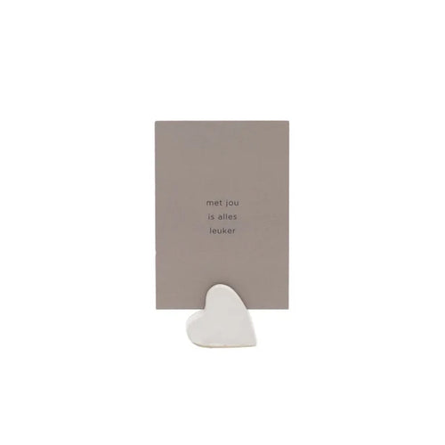 Kaartenhouder hartvorm - met jou is alles leuker