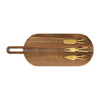 Serveerplank met gouden bestek