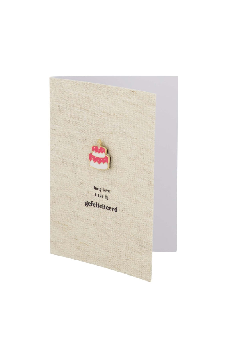 Wenskaart met magneet taart
