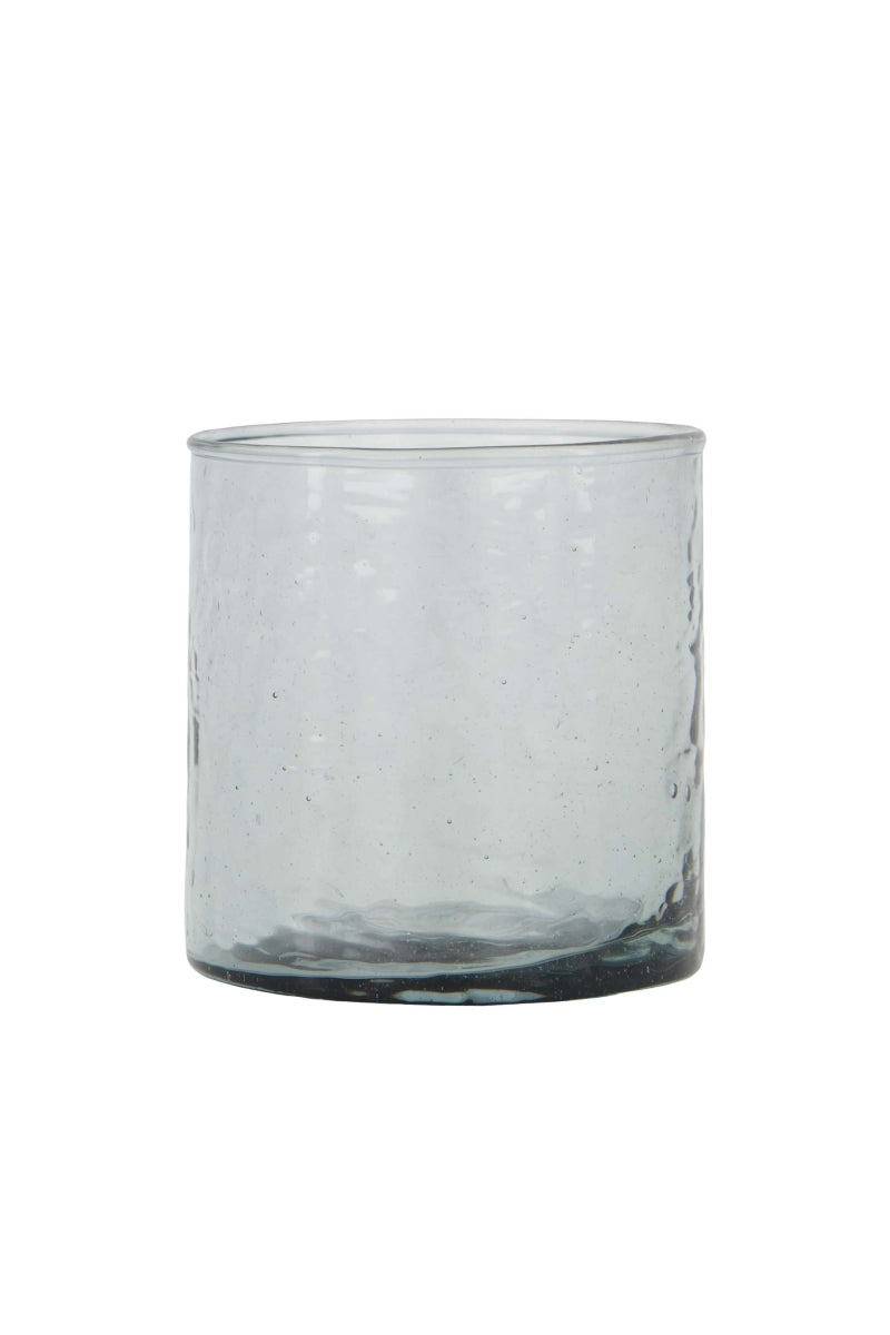 Waxinelichthouder hammered glas M
