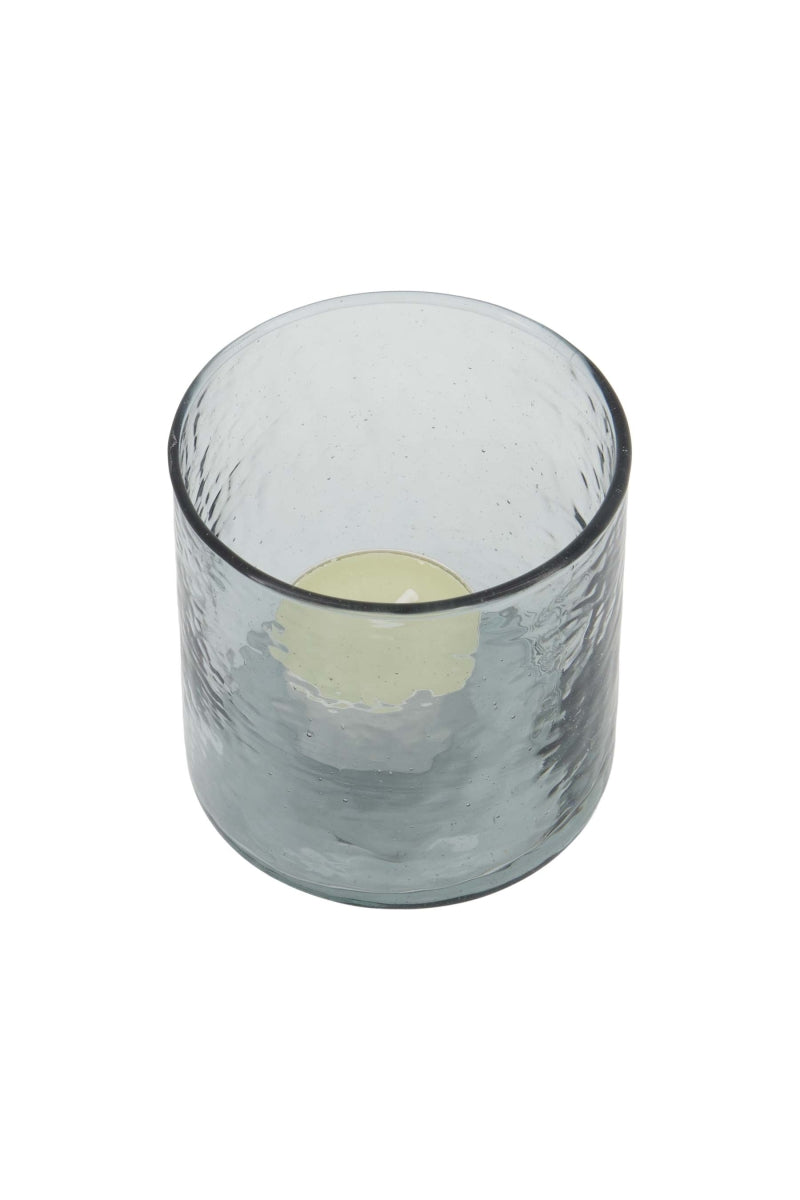 Waxinelichthouder hammered glas M
