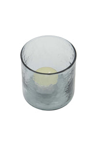 Waxinelichthouder hammered glas M