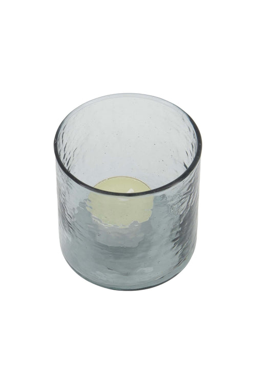 Waxinelichthouder hammered glas M