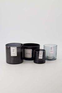 Waxinelichthouder hammered glas M