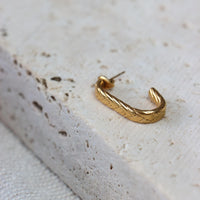 Oorbellen - oval braid hoop (paar)