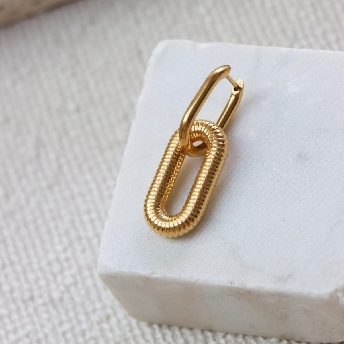 Oorbellen - oval stripe (paar)