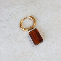 Oorbellen - shiny brown (paar)