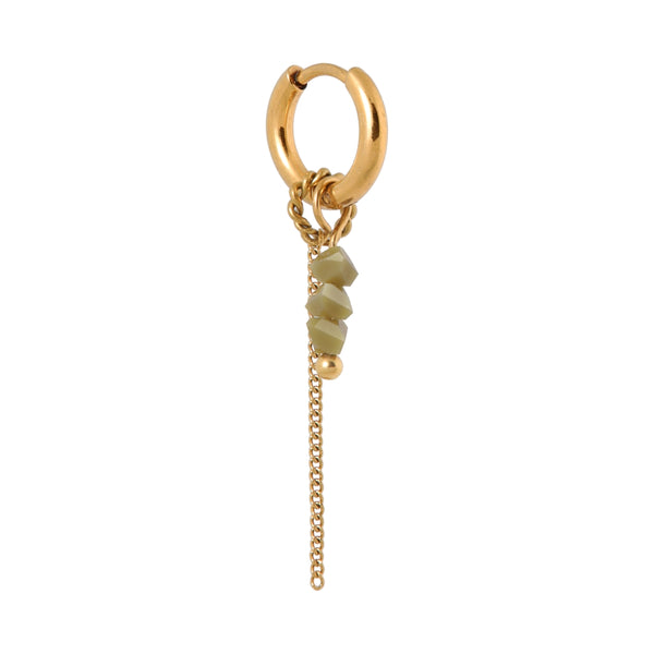 Oorbellen  - chain olive (paar)