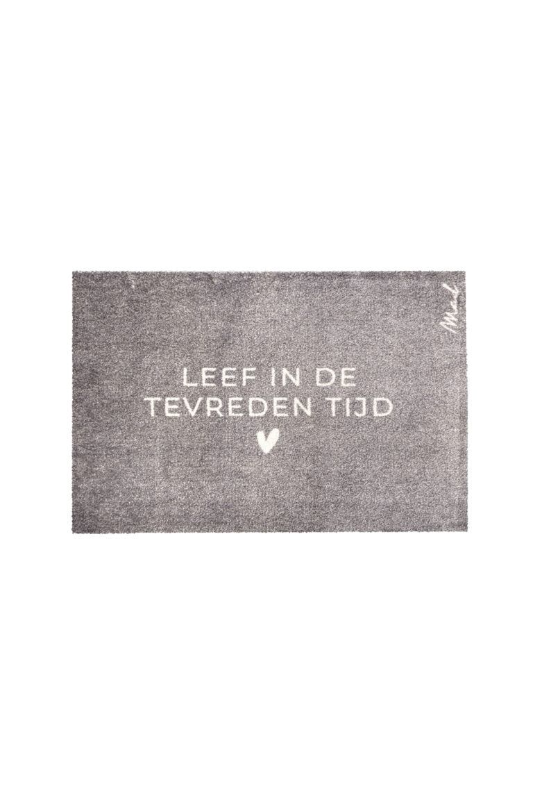 Vloermat 'leef in de tevreden tijd' (Cleo)