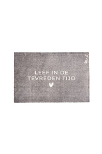 Vloermat 'leef in de tevreden tijd' (Cleo)
