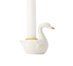 Kandelaar keramiek zwaan