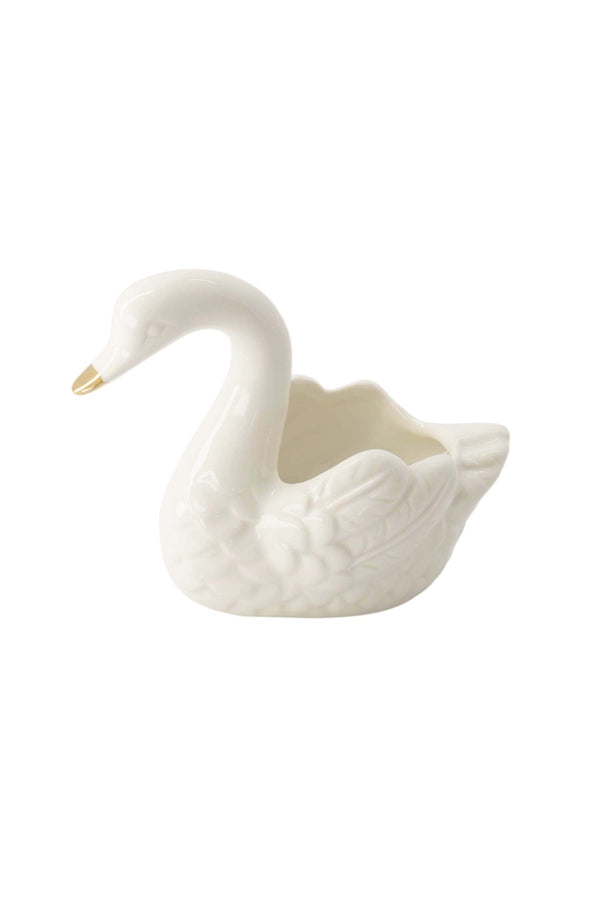 Waxinelichthouder keramiek zwaan