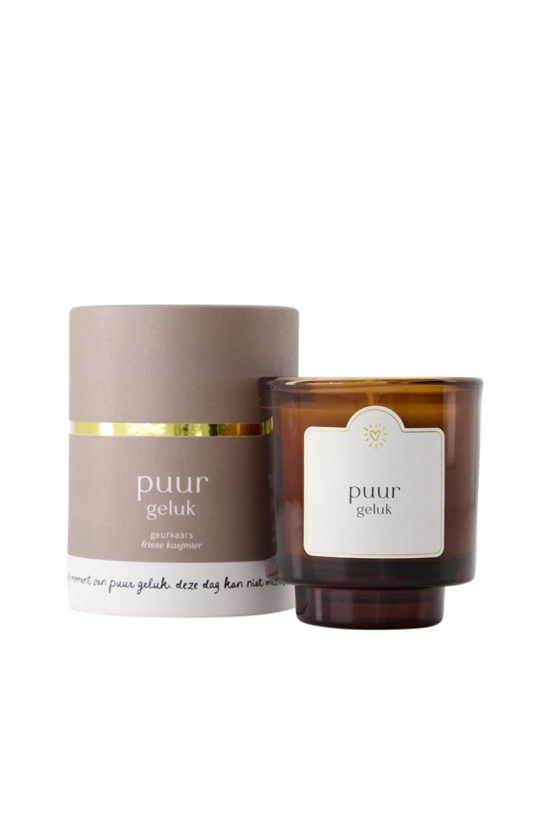 Geurkaars in koker 'puur geluk'