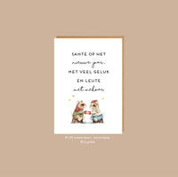 Santé op het nieuwe joar, met veel geluk en leute met mekoar