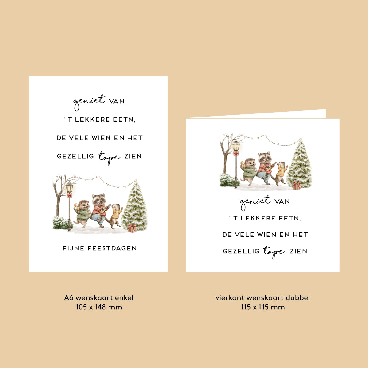 Geniet van 't lekkere eetn, de vele wien en het gezellig tope zien