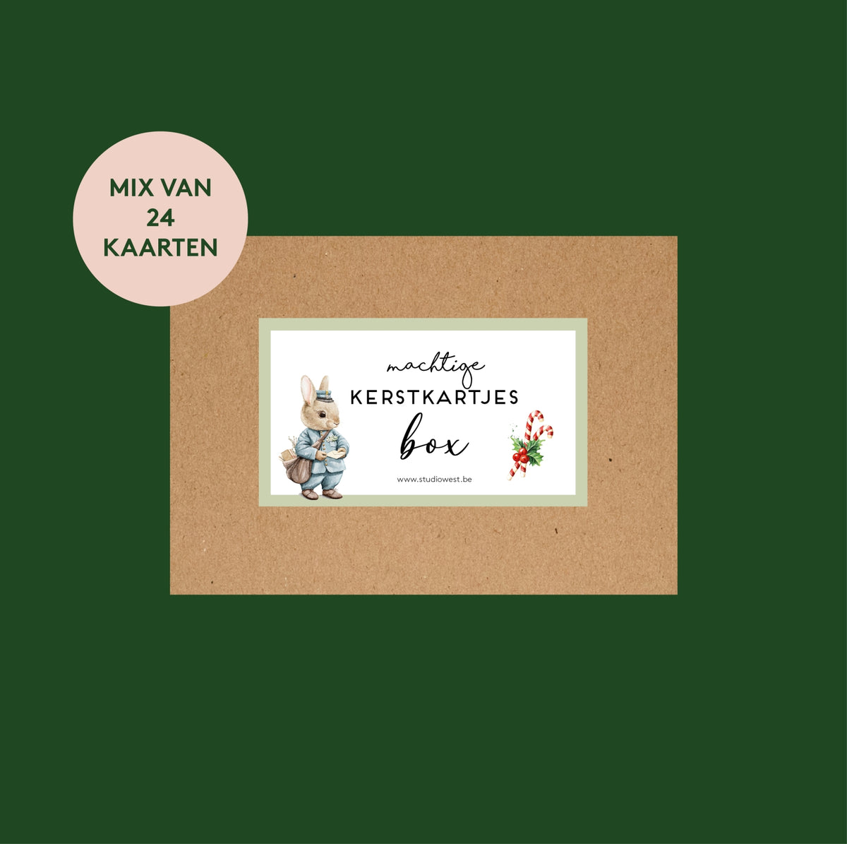 De Machtige Kerstkartjes Box (mix van 24 kaarten)
