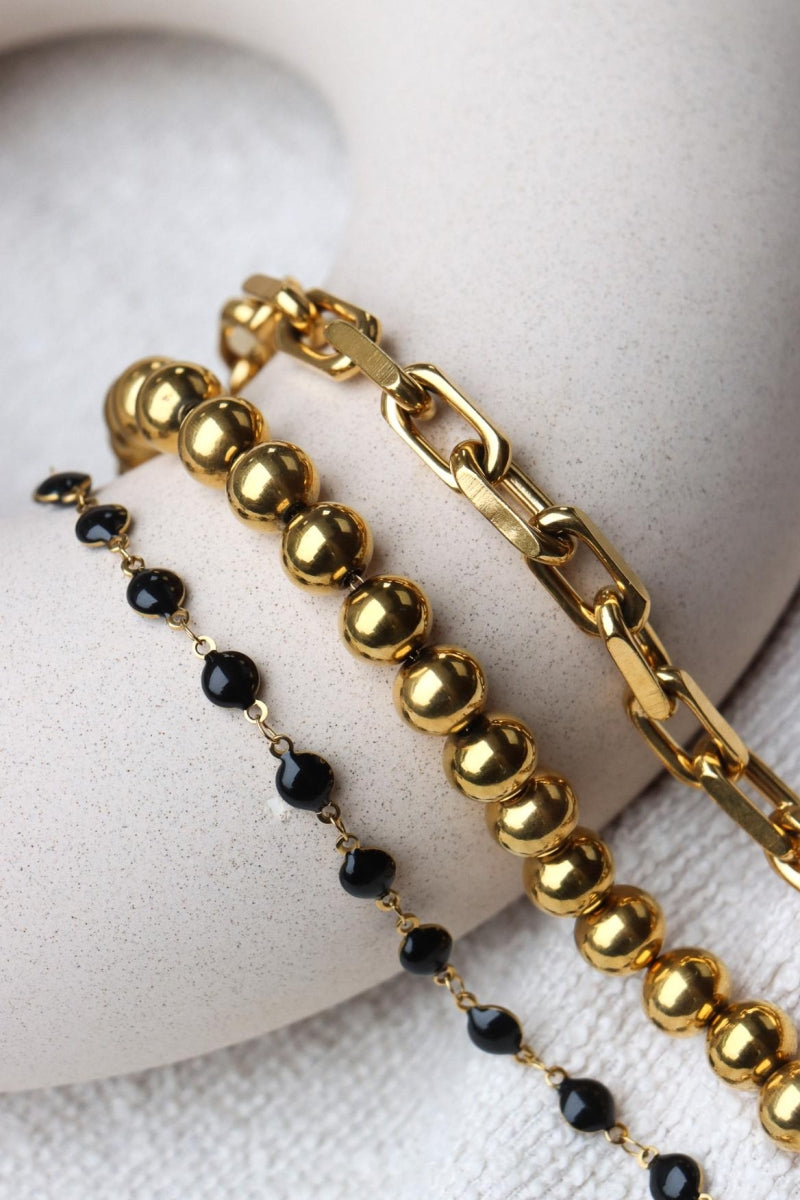 Armband - black round