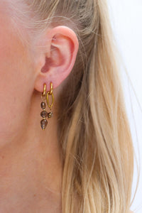 Oorbellen - grey diamonds (paar)