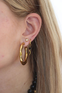 Oorbellen - sparkle gold (enkel)