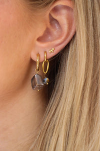 Oorbellen - half leaf gold (enkel)