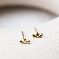 Oorbellen - half leaf gold (enkel)