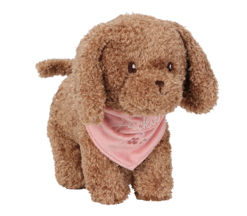 Knuffelhond in tas
