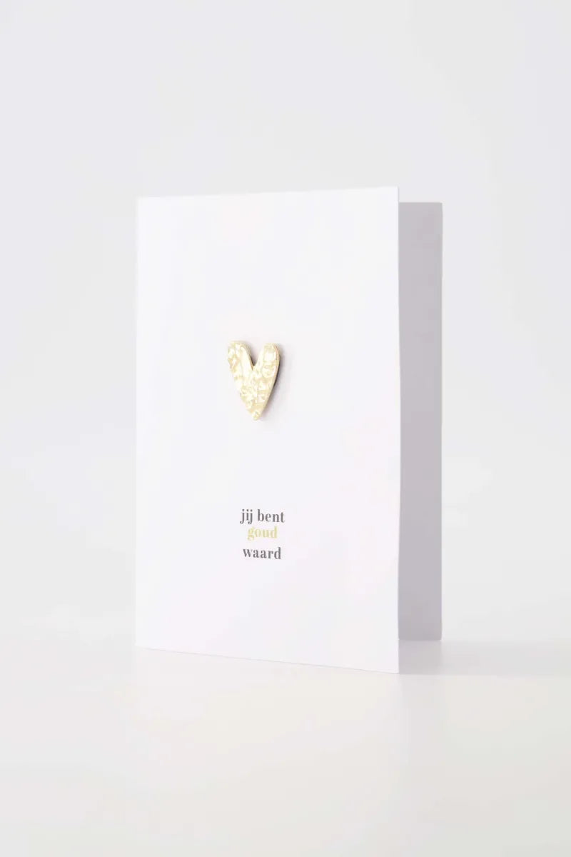 Wenskaart met magneet hartje goud waard