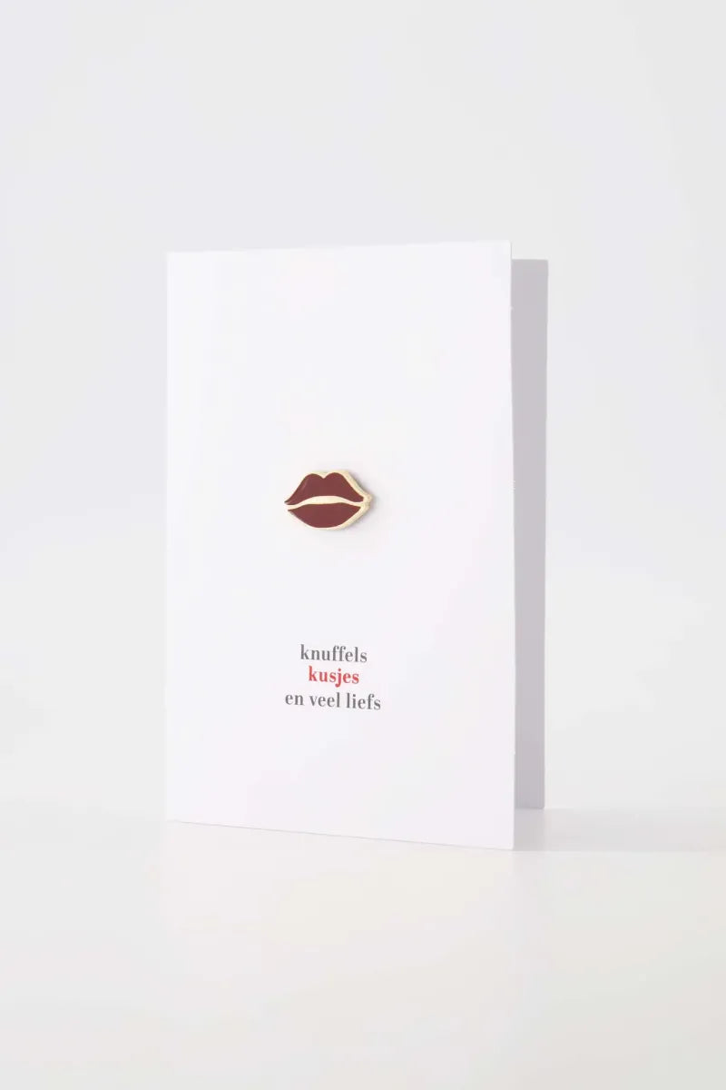 Wenskaart met magneet kusje