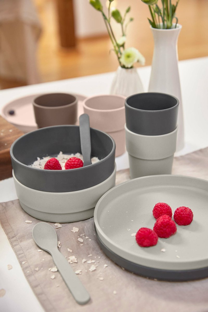Kinderservies - bord grijs