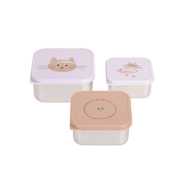 Snackbox set 3 doosjes - Tiny Team Cat