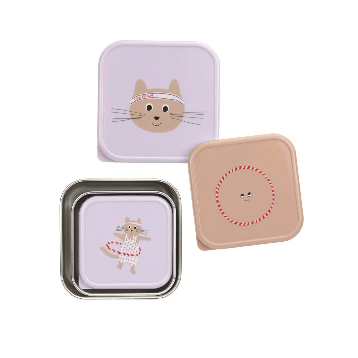 Snackbox set 3 doosjes - Tiny Team Cat