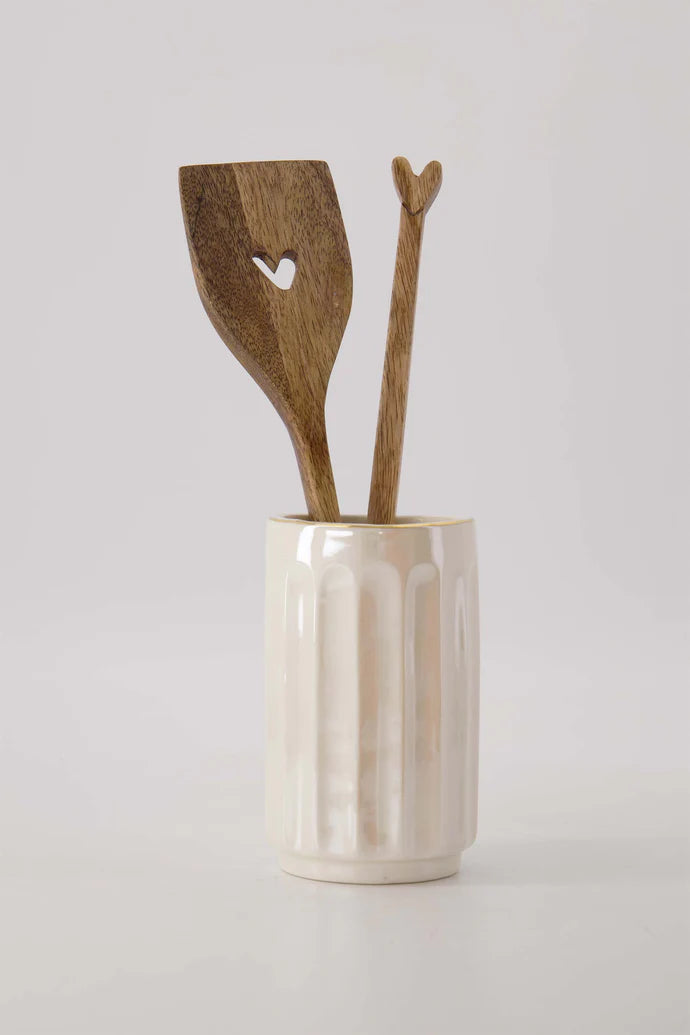 Tafelvaasje parelmoer - ribbel