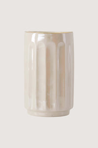 Tafelvaasje parelmoer - ribbel