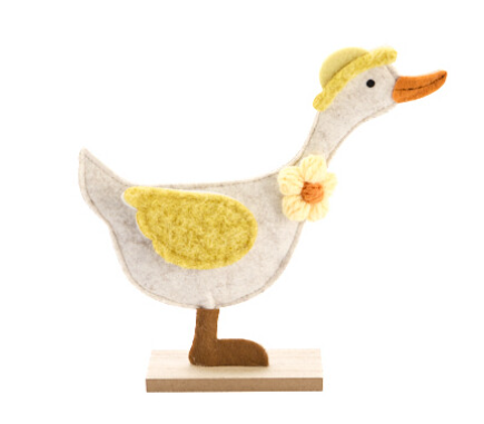 Decoratie - eend met gele hoed