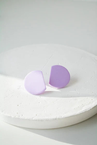 Oorbellen - Moon mini violet