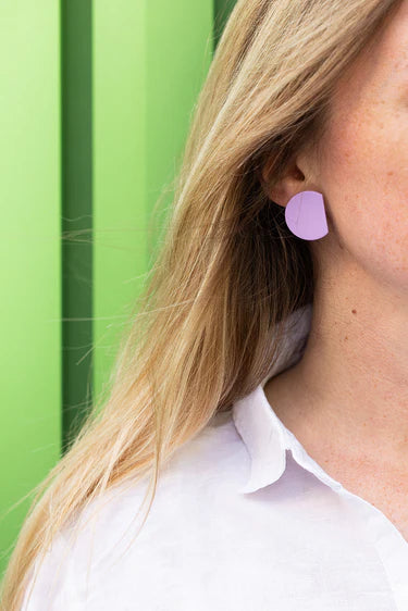 Oorbellen - Moon mini violet