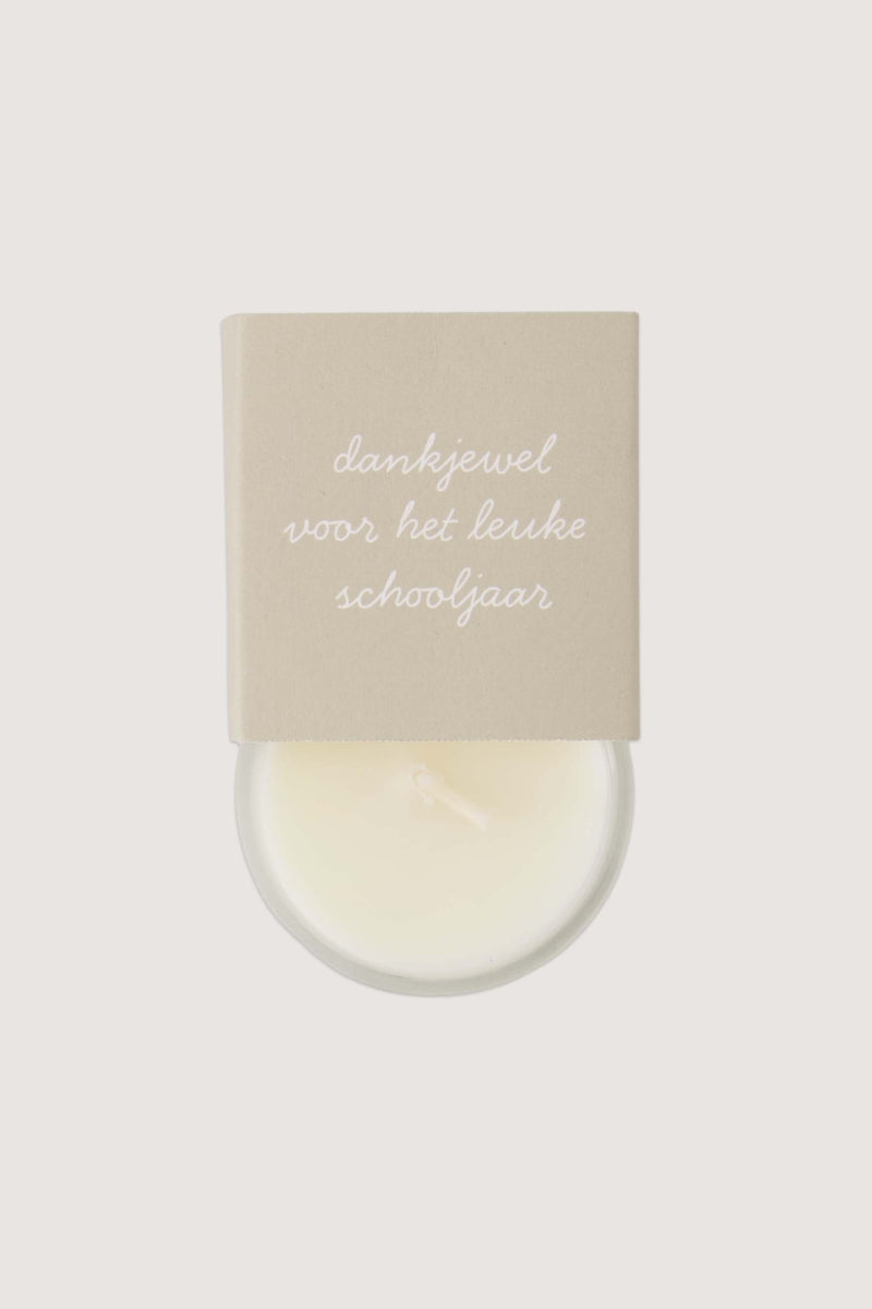Geurkaars in wikkel - dankjewel ... schooljaar
