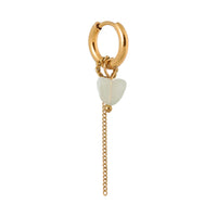 Oorbellen - Chain green heart (paar)