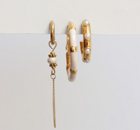 Oorbellen - Beige hoola (paar)