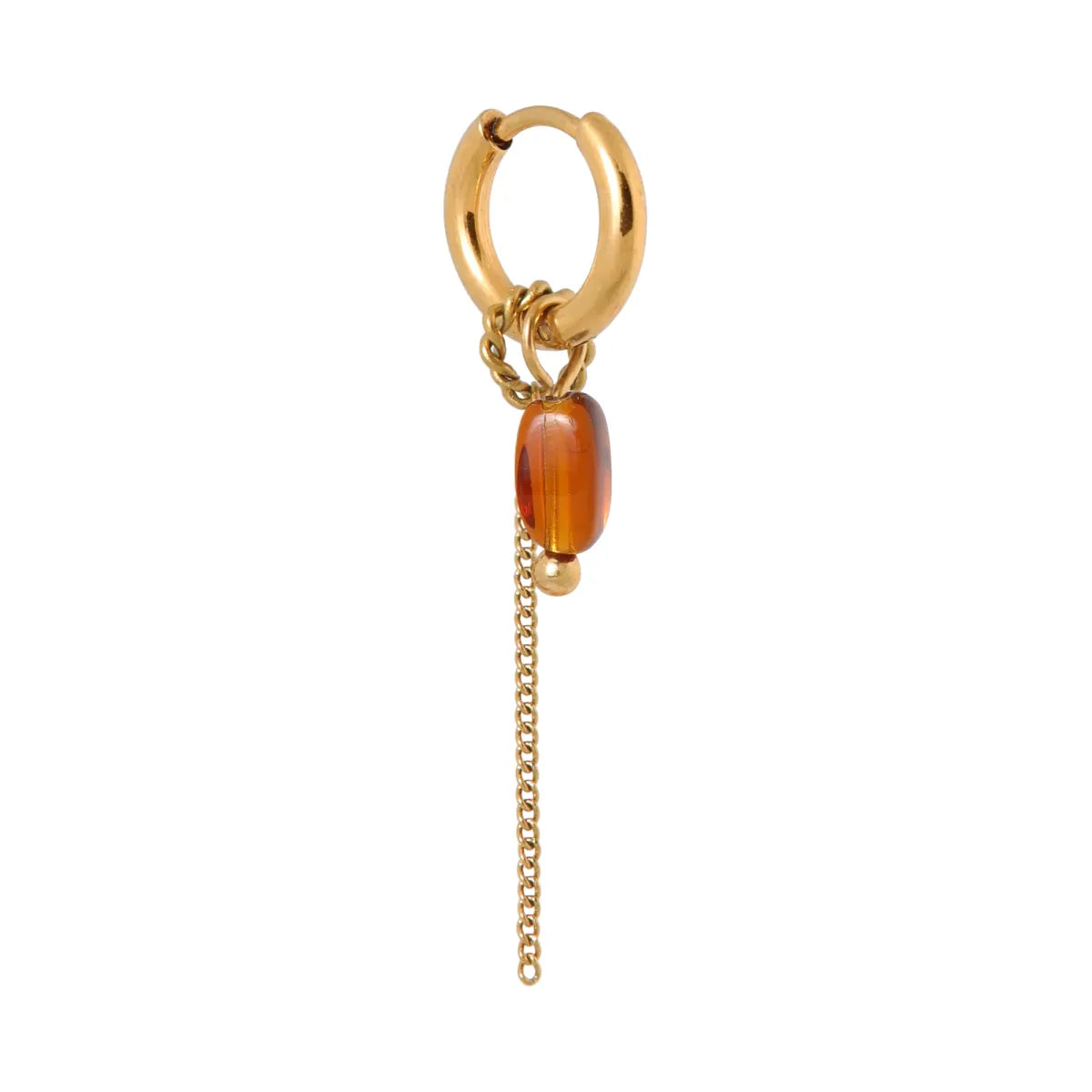 Oorbellen - Chain oval brown (paar)