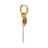 Oorbellen - Chain oval brown (paar)