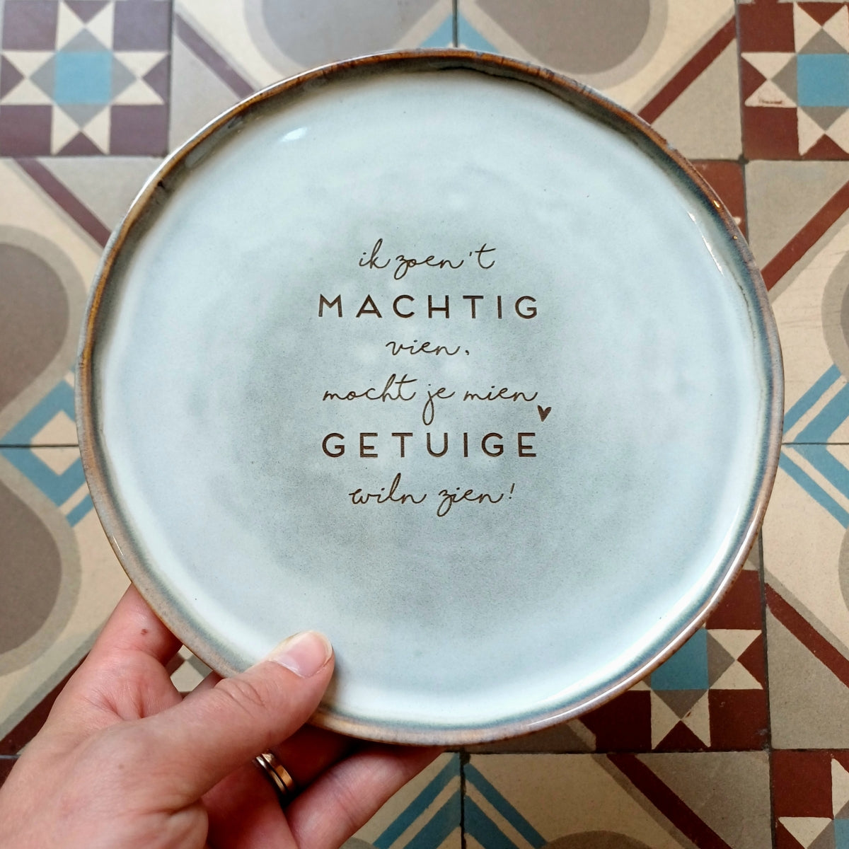 Bord - ik zoen't machtig vien, ... getuige