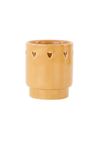 Theelichthouder - hartjes caramel