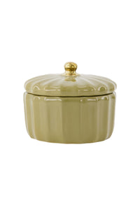 Bewaarpotje - ribbel groen